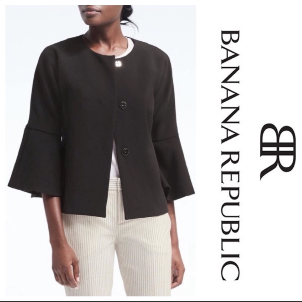 Banana Republic Black flare sleeve Jacket Sz 6